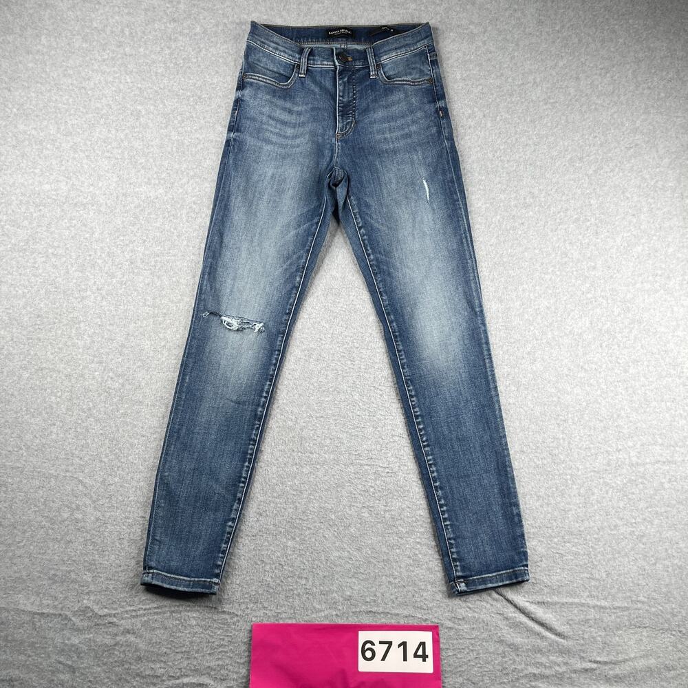Banana Republic Premium Denim Skinny Womens Size 26 Distressed Stretch
